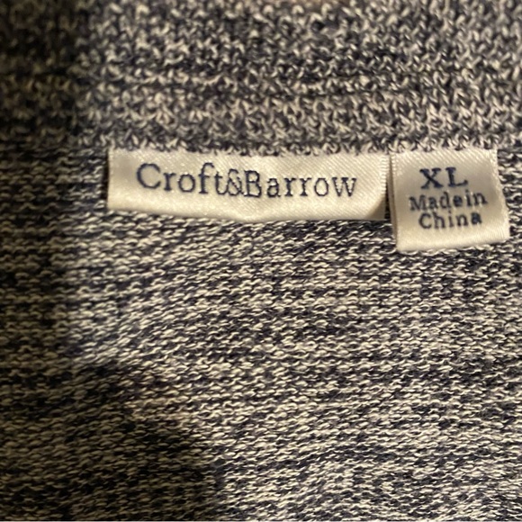 Croft & Barrow Sweater XL Blue White Long Knit Crew Neck 3/4 Sleeves - Picture 8 of 11